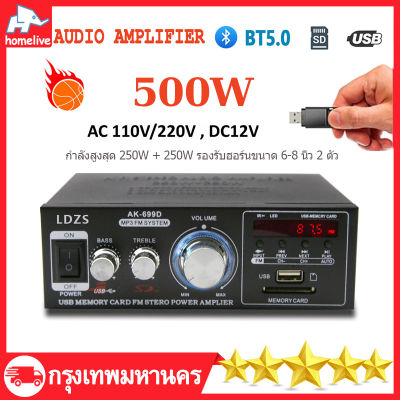 （จัดส่งในวันเดียวกัน）เครื่องขยายเสียง 250W+250W สเตอริโอHIFI amplifier มินิ จอแสดงผล ไร้สายบลูทู ธ วิทยุ  LCD build-in ไร้สายบลูทู ธ วิทยุ FM เครื่องขยายเสียง AMP1แอมป์ขยายเสียงแอมป์จิ๋ว แอมจิ๋ว