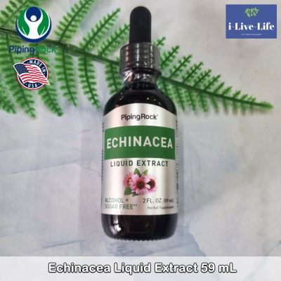 สารสกัดเอ็กไคนาเซีย โกลเด้นซีล ชนิดน้ำ Echinacea &amp; Goldenseal Liquid Extract - Alcohol Free 59 mL - PipingRock รากโกลเด้นซีล Piping Rock