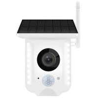 Outdoor Wireless Solar Low Power Camera Outdoor Security Camera with LED Spotlight, Color Night Vision