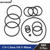 10/50Pcs NBR O Ring Gasket CS 1.5mm OD 4.5mm ~ 80mm Automobile Nitrile Rubber Round O Type Corrosion Oil Resist Sealing Washer Bearings Seals