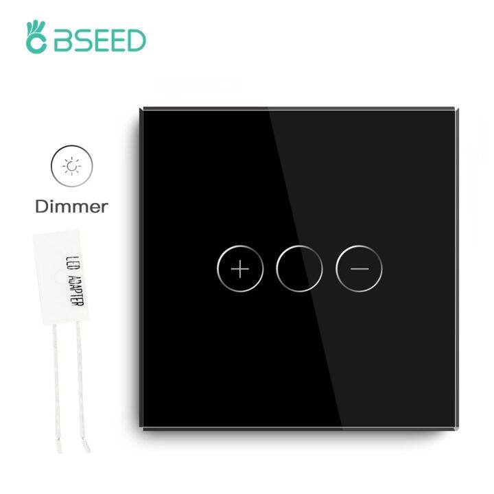 Bseed Wall Dimmer Switch 1gang 1way Led Light Dimmer Switch Eu Touch Sensor Switch Blue 0007