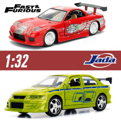 1:32 Charger Nissan GTR Mitsubishi EVO Eclipse Mazda RX7 Fast And Furious Series รถรุ่น Collection รถของเล่นเด็กของขวัญ