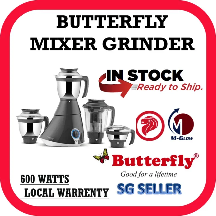 (Sg Penjual) Butterfly Matchless 750Watt Mixer Grinder dengan 4 Jars