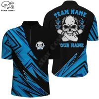 （ALL IN STOCK）  Custom Skull Bowling Shirts For Men And Women, Skull Bowling Team Jersey 3D Printed Shirts Tees Tops   (FREE NICK NAME LOGO)