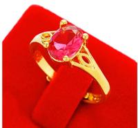 TANITTgems แหวนทองเหลืองแท้ประดับพลอยทัวร์มาลีนสีชมพูพร้อมใบรับประกัน