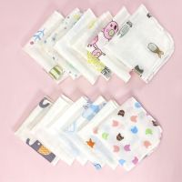 ✼☎ 10Pcs 20x20cm Baby Washcloths Set Cute Cartoon Print Double Layer Gauze Infant Face Towel Reusable Wipes Absorbent Square Burp C