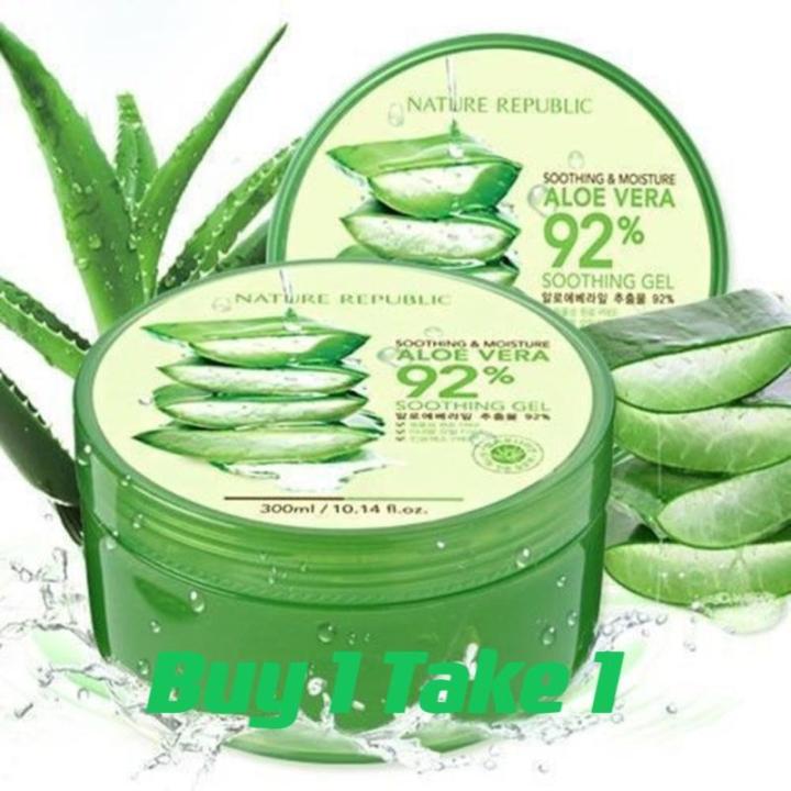 Buy 1 Take 1 Original 92% Aloe Vera Soothing Gel 300ml | Lazada PH