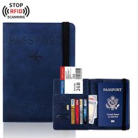 (ซองใส่หนังสือเดินทาง) กระเป๋าหนังสือเดินทาง RFID แบบข้ามพรมแดน Dompet Travel แบบอเนกประสงค์สามารถใส่ซิมการ์ดเคสหนังซองใส่หนังสือเดินทางหนังสือเดินทาง C