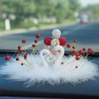 Car Decoration Cute Feather White Swan Womens High-End Car Interior Design Decoration Auto Perfume Internet Celebrity Goddess S