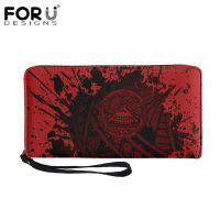 FORUDESIGNS Pu Leather Womens Long Wallet Waterproof Polynesian Printed Ladies Coin Money Purse Bag Party Luxury Clutch Bags