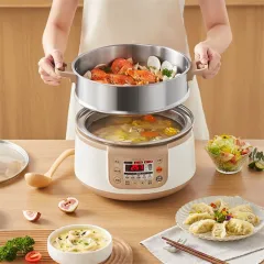 Electric Cooker Machine Non-stick Pan Single/Double Layer 1-2 People Rice  Cooker 110V 220V Household Hot Pot Foy Home