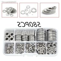 ▣✺▨ 580pcs Stainless Steel Flat Bottom Metal Washer Fastener Box Screw Bolt Flat Washer Kit m2-m12