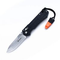 มีดพับ (folding knife) Ganzo G7452P มีดพก มีดเดินป่า ของแท้ เหล็ก 440C ด้าม G10 พร้อมนกหวีด EDC