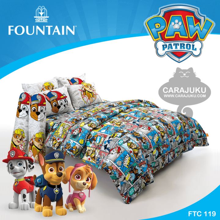 fountain-ชุดผ้าปูที่นอน-ผ้านวม-3-5ฟุต-5ฟุต-6ฟุต-ขบวนการเจ้าตูบสี่ขา-paw-patrol-เลือกสินค้าที่ตัวเลือก-total-ฟาวเท่น-ผ้าปู-ลายหมา-พอลพาโทรล