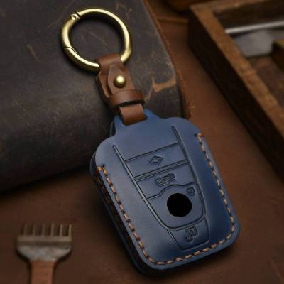 Leather Car Key Case Cover for BMW Series 3 5 7 I3 I8 320li 520Li 730 740 Keyring Shell