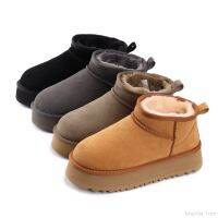 【YF】 Warm Thick Platform Snow  Flat Heel Round Toe Keep MINI Cotton Shoes Womens Leather