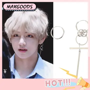 Buy ReccisokzKpop BTS Bangtan Boys V Earrings Korean Fashion Jewelry  Accessories for Men and Women 1 PairNo Pierced Ears Online at  desertcartINDIA
