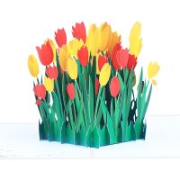 3D for pop Up Greeting Card Tulip Flower Birthday Card for Mothers Valentines Da