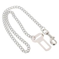 Dog Seatbelt Dog Car Seat Belt Stainless Steel Chew Proof Dog Car Seat Belt Car Harness Safe Chain Car Leash for Pet Puppy Dogs Collars