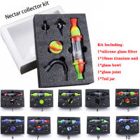 Silicone Glass Collector Kit Concentrate with Titanium Nail DABs Honey Straw Oil Rigs