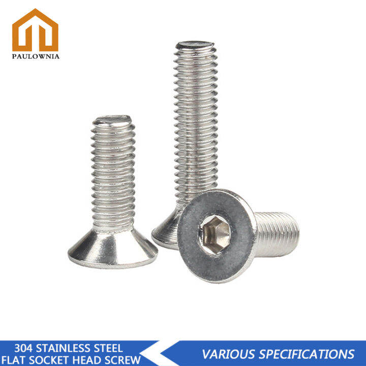 Ready Stock M6 M8 M10 Flat Head Screws Bolts Length 8mm-100mm Stainless ...