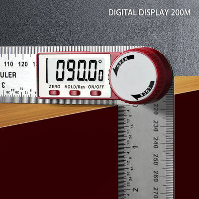 Multi-function Angle Inclinometer Ruler Stainless Steel Angle Gauge Digital Electron Goniometer Protractor for Woodwork