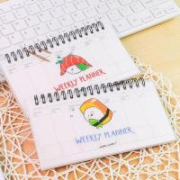 Kawaii Transparent PP Coil Week Plan Notepad Memo Book 80 Sheet Weekly Daily Planner Sushi Notebook Stationery School Supplies