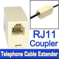 RJ11 6P 4C Telephone Straight Coupler, Telephone Cable Extender Joiner Adapter Connector