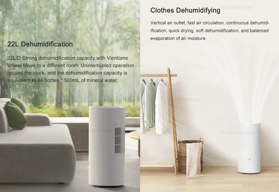 Xiaomi Smart Dehumidifier 22L Voice Intelligent Control Noise Low As Low As  35.5dB 4.5L Water Tank CSJ0122DM Mijia APP Control