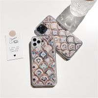 ▼☌◑ Fish scale sand creative iPhone 12 Pro Max flow liquid чехол на айфон 12 new iPhone 11 Pro soft shell anti-fall iPhone 11