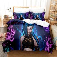 Personality Jinx Lol Bedding Set Single Twin Full Queen King Size Bed Set Aldult Kid Bedroom Duvetcover Sets Anime Bed Sheet Set