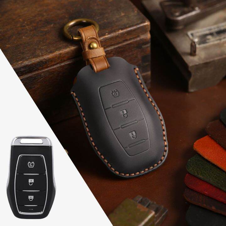 new-luxury-leather-smart-car-key-case-cover-fob-protector-keyring-shell-for-dongfeng-scenery-580-accessories-keychain-holder-bag