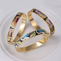 Fashion Charms Bracelet For Women Gold Geometric Colorful Couples Enamel Bangle Designs New Year Gifts