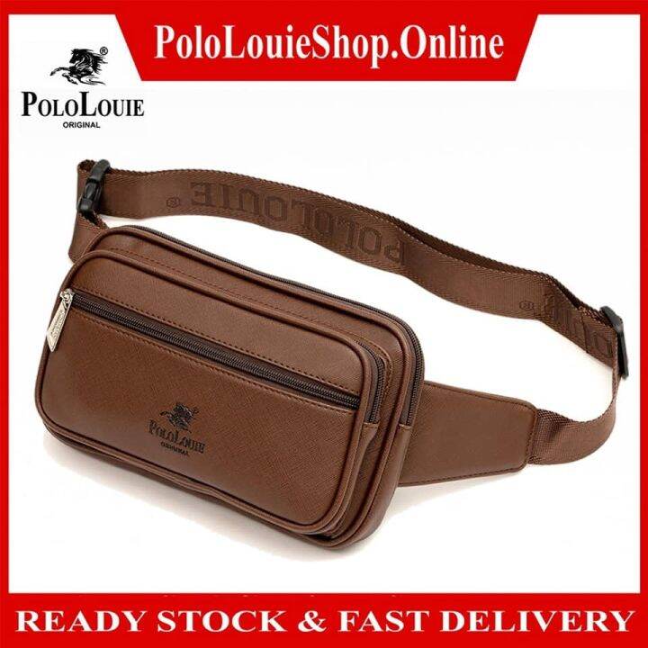 Original Polo Louie New Synthetic Leather Chest Bag Men Casual Crossbody  Bag Beg Lelaki