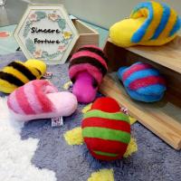 Mini Shoes Funny Puzzle Pet Colorful Striped Pattern Slipper Molar Plush Molar Voice Anti-Bite Dog Toys Play Supplies Products