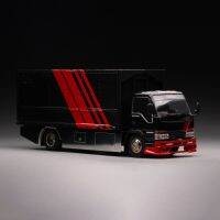 Die-Casting 1:64ระดับ Isuzu Elf รถบรรทุกรถพ่วงขนส่งโมเดลรถยนต์ผู้ใหญ่คอลเลคชั่นงานอดิเรกที่ประดับตกแต่งแฟนๆของที่ระลึก