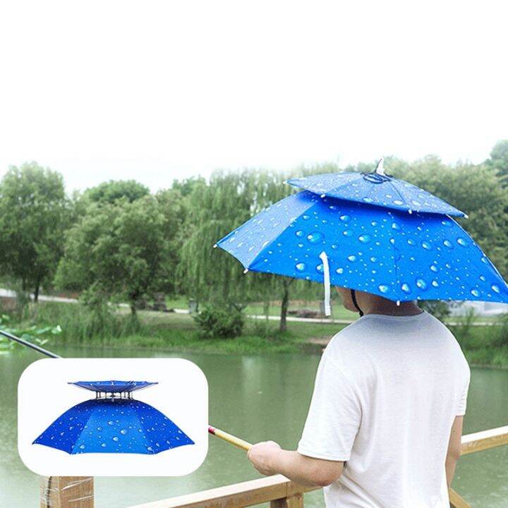 double-layer-windproof-umbrella-cap-overhead-umbrella-fishing-umbrella-camping-headwear-cap-sunscreen-shade-umbrella-cap-double-layer-fishing-umbrella-cap