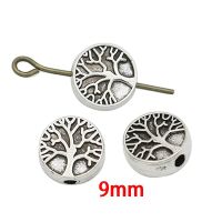 【HOT】 JAKONGO Tibetan Silver Plated Tree of Life Spacer Beads for Jewelry Making Bracelet DIY Accessories Craft 20pcs