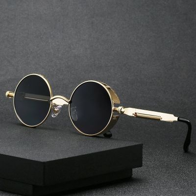 Brand Round Sunglasses Man Woman Gothic Steampunk Sun Glasses Male Female Metal Retro Designer Mirror Vintage Gafas De Sol