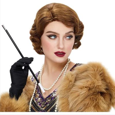 HAIRJOY Synthetic Hair Fingerwave Flapper Halloween Costume Short Curly Cosplay Party Wigs   For Women