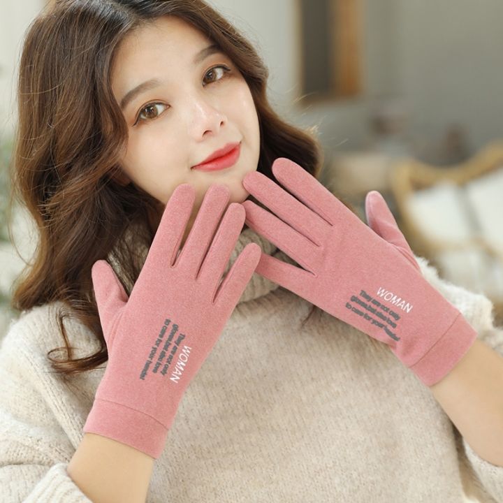 fashion-women-gloves-autumn-soft-rabbit-wool-elastic-touch-screen-full-finger-warm-driving-cycling-gloves-for-female-winter