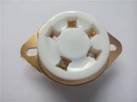 Ceramic tube socket GZC5-2 GZC5-2-G Seat tube holder golden plated for FU-7 807 FD422 WE272A