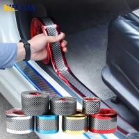 【CW】3/5/7/10cm Car Stickers Anti Scratch Door Sill Protector Rubber Strip Carbon Fiber Car Threshold Protection Bumper Film Sticker