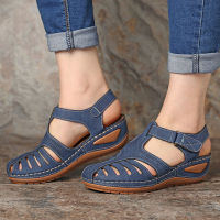 2022 Woman Summer Vintage Wedge Sandals Buckle Casual Sewing Women Shoe Female Ladies Platform R Sandalias Plus Size