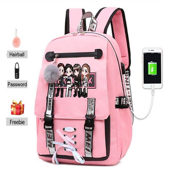 Big Capacity Blackpink Bag For School Girl High School Backpack For big-capacity-blackpink-bag-for-school-girl-high-school-backpack-for