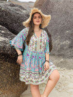 Rusttydustty Women S Plus Size Vacation Casual Loose Dress-แฟชั่นหรูหราและเป็นผู้หญิงที่มีสไตล์ต่างๆสวมใส่ง่าย