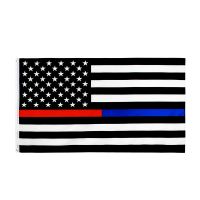 johnin 3x5Fts Thin Red And Blue Dual Line American Flag for Police Officers Firefighters First Responders