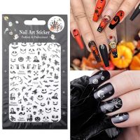 【YF】㍿  Stickers Punk Goth Pumpkin Bat Web Slider Wrap Manicure Decorations Accessories