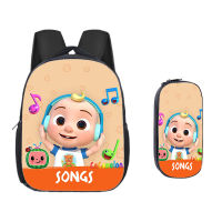 2pcs Toddler Cocomelon Kindergarten Backpack Pen Bag 2pcs Set Children Anime Rucksack Kids Cartoon Knapsack Baby Start School