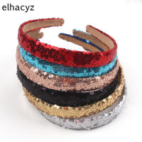 202114pcslot New Glitter Sequins Hair Band Plain Girls Headbands Solid Sequins 2 CM Wide Hairband Women Shiny DIY Hair Accessories